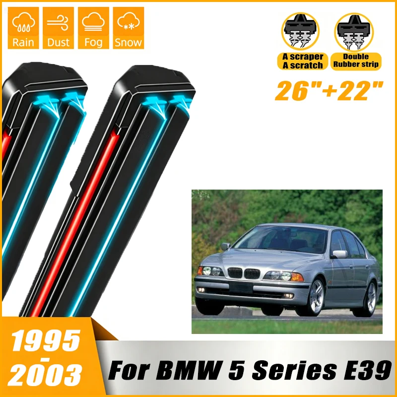 Front Windshield Windscreen Wiper Blades For BMW 5 Series E39 525i 528i 530i 540i M5 1995-2003 Window Rain Brushes 26"+22"
Front Windshield Windscreen Wiper Blades For BMW 5 Series E39 525i 528i 530i 540i M5 1995-2003 Window Rain Brushes 26"+22"