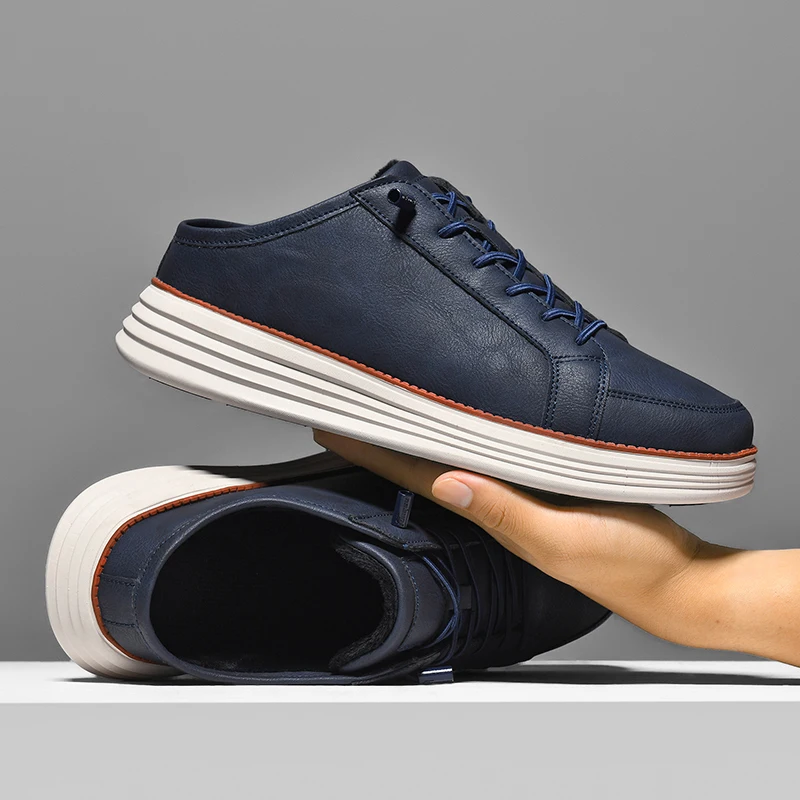 Men's Navy Blue Fleece Lined No-Tie Slip On Casual Sneakers Non-Slip Layered Sole Business Shoes for Office Daily Walking
Men's Navy Blue Fleece Lined No-Tie Slip On Casual Sneakers Non-Slip Layered Sole Business Shoes for Office Daily Walking