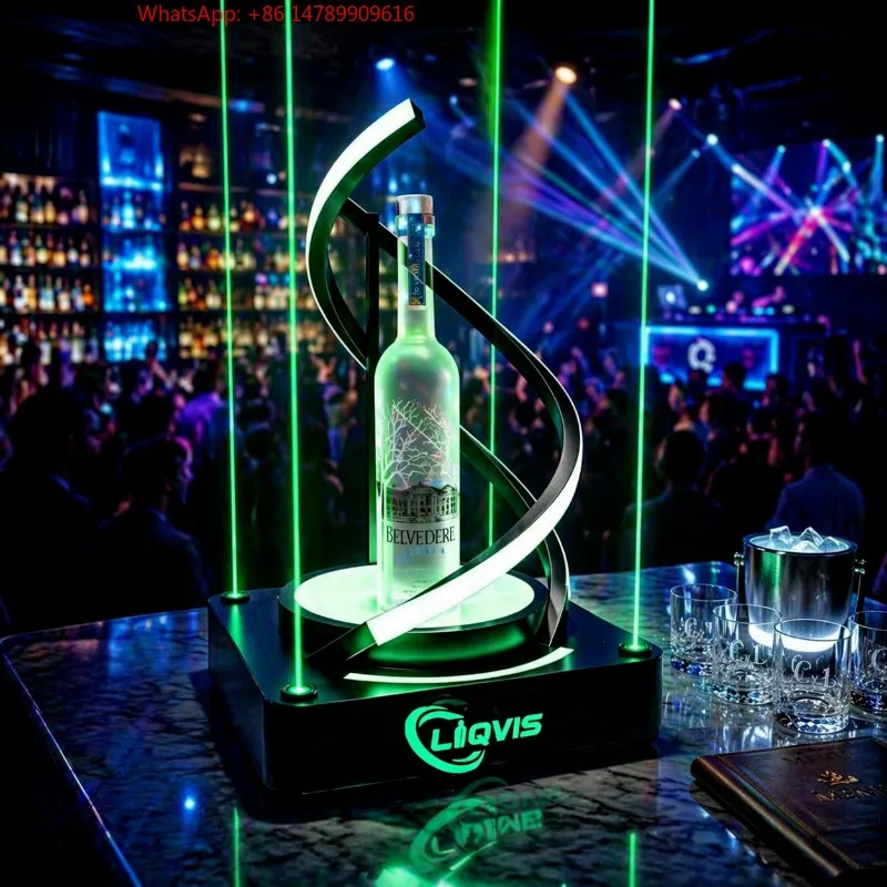 Premium Custom LED Liquor Display StandLiqVis Premium LED Bottle Glorifier Rechargeable Custom Logo Four-Head Snake Bend Wine Pr
Premium Custom LED Liquor Display StandLiqVis Premium LED Bottle Glorifier Rechargeable Custom Logo Four-Head Snake Bend Wine Pr