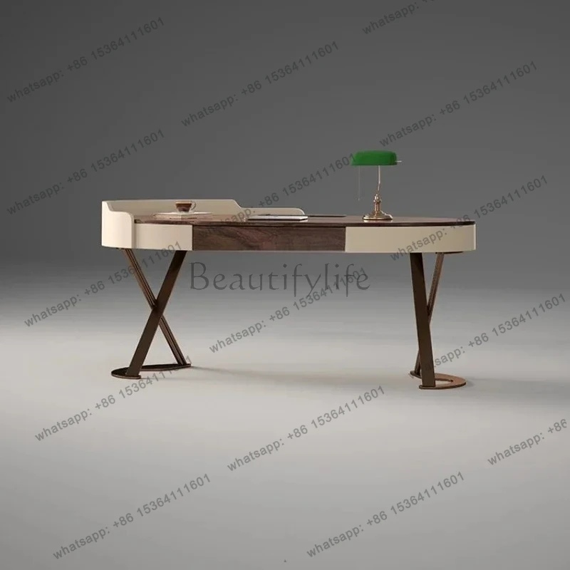 PG46Italian minimalist walnut writing desk chairs light luxury simple desk workbench home
PG46Italian minimalist walnut writing desk chairs light luxury simple desk workbench home