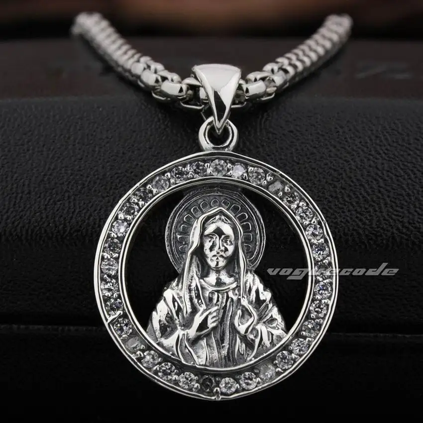 925 Sterling Silver White CZ Surround Virgin Mary Charms Pendant 8N024
925 Sterling Silver White CZ Surround Virgin Mary Charms Pendant 8N024