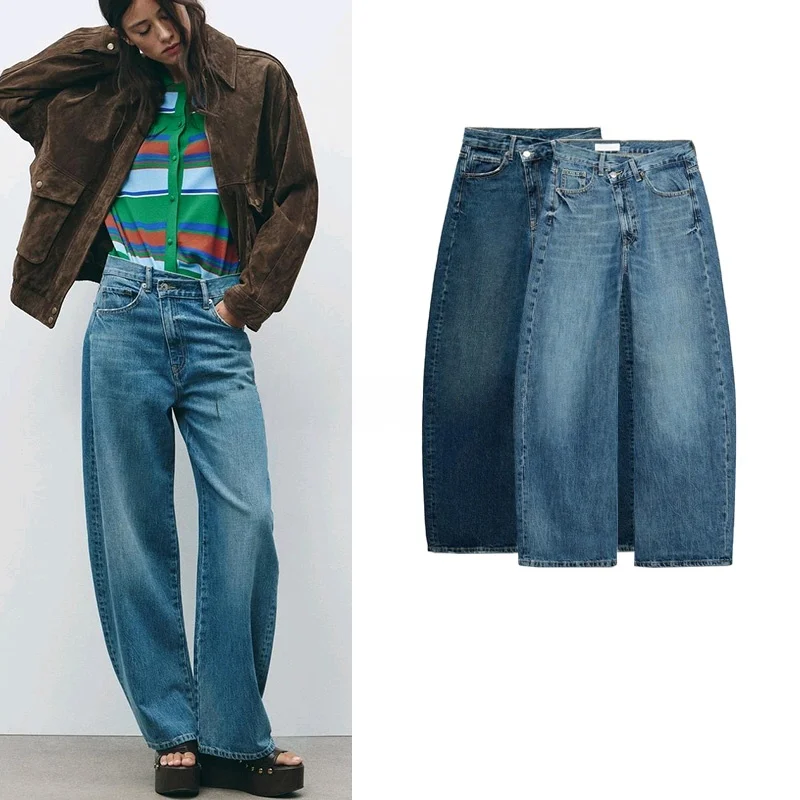Spring New Arrival Loose Fit High Waist Double Breasted Versatile Women's Retro Casual Jeans Comfortable Wide Leg Pants
Spring New Arrival Loose Fit High Waist Double Breasted Versatile Women's Retro Casual Jeans Comfortable Wide Leg Pants
