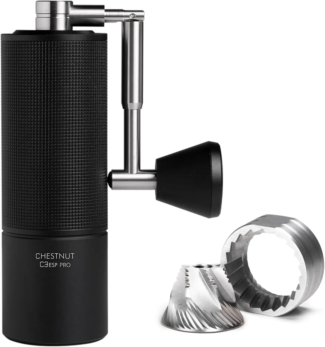 Manual Coffee Grinder with Foldable Handle, Stainless Steel Conical Burr, Adjustable Setting for Espresso to Pour Over, Double Bearing Positioning
Manual Coffee Grinder with Foldable Handle, Stainless Steel Conical Burr, Adjustable Setting for Espresso to Pour Over, Double Bearing Positioning