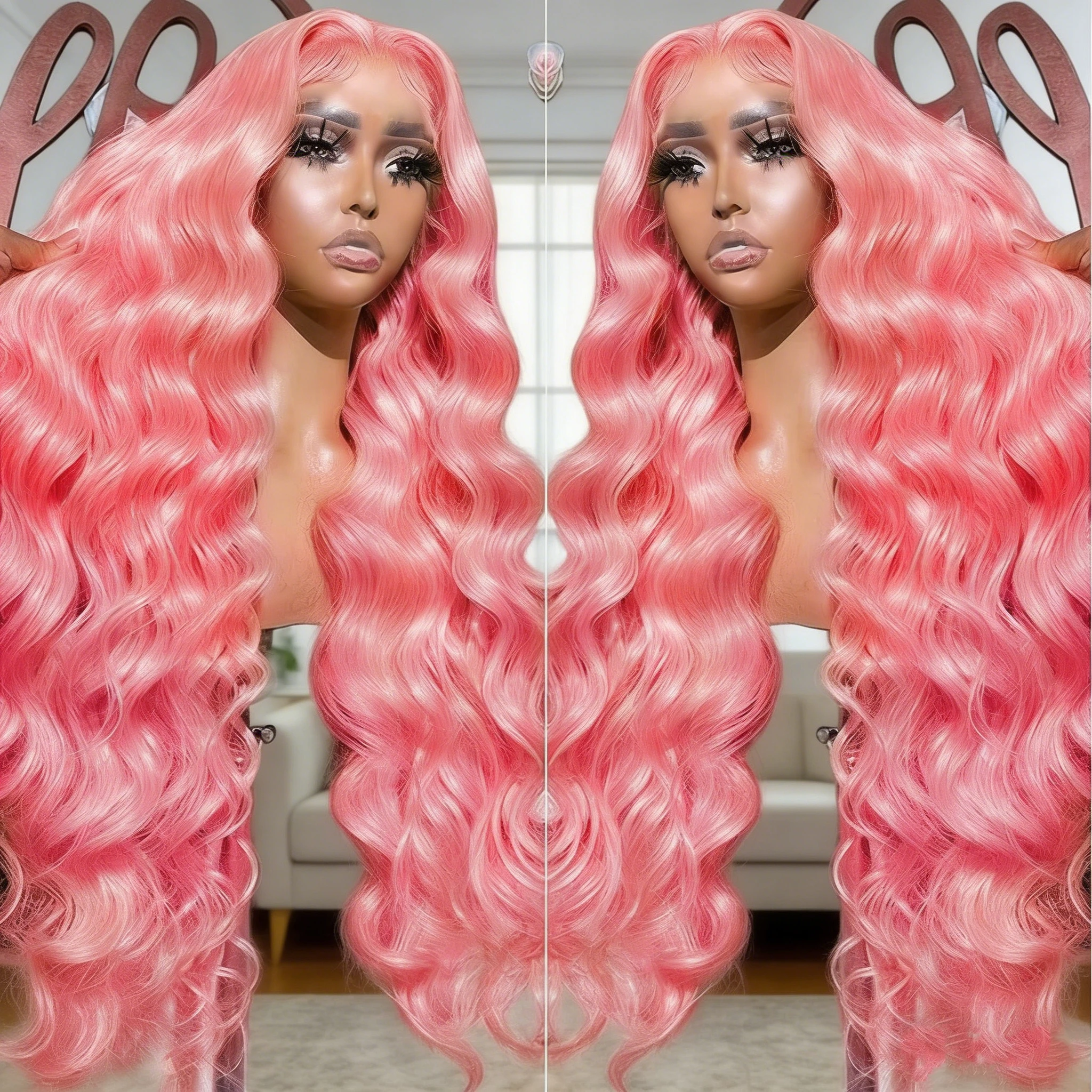 Pink Body Wave Human Hair Wigs 30 Inch Long Length 13x4 13x6 HD Lace Frontal Pre Plucked Lace Front Wig For Ladies
Pink Body Wave Human Hair Wigs 30 Inch Long Length 13x4 13x6 HD Lace Frontal Pre Plucked Lace Front Wig For Ladies