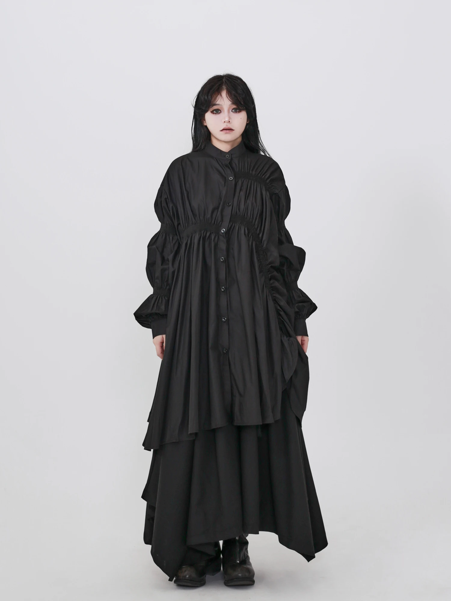 Dark Loose Slimming Long Sleeve Shirt Dress Women's Waist-Cinching Button-Up Cardigan Minimalist Style Casual Wear
Dark Loose Slimming Long Sleeve Shirt Dress Women's Waist-Cinching Button-Up Cardigan Minimalist Style Casual Wear
