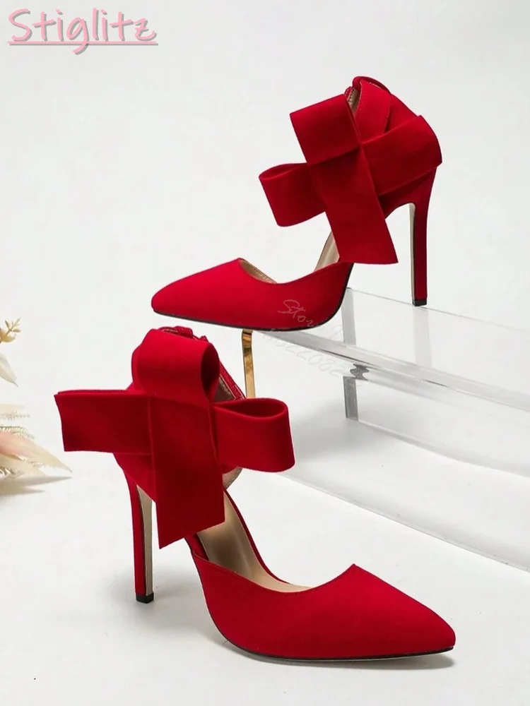 Cross-tied Butterfly-knot Pumps Sexy Suede Pointed Toe Shallow Cover Heel Slip-on Stilettos 2025 Women New Dress Shoes Christmas
Cross-tied Butterfly-knot Pumps Sexy Suede Pointed Toe Shallow Cover Heel Slip-on Stilettos 2025 Women New Dress Shoes Christmas