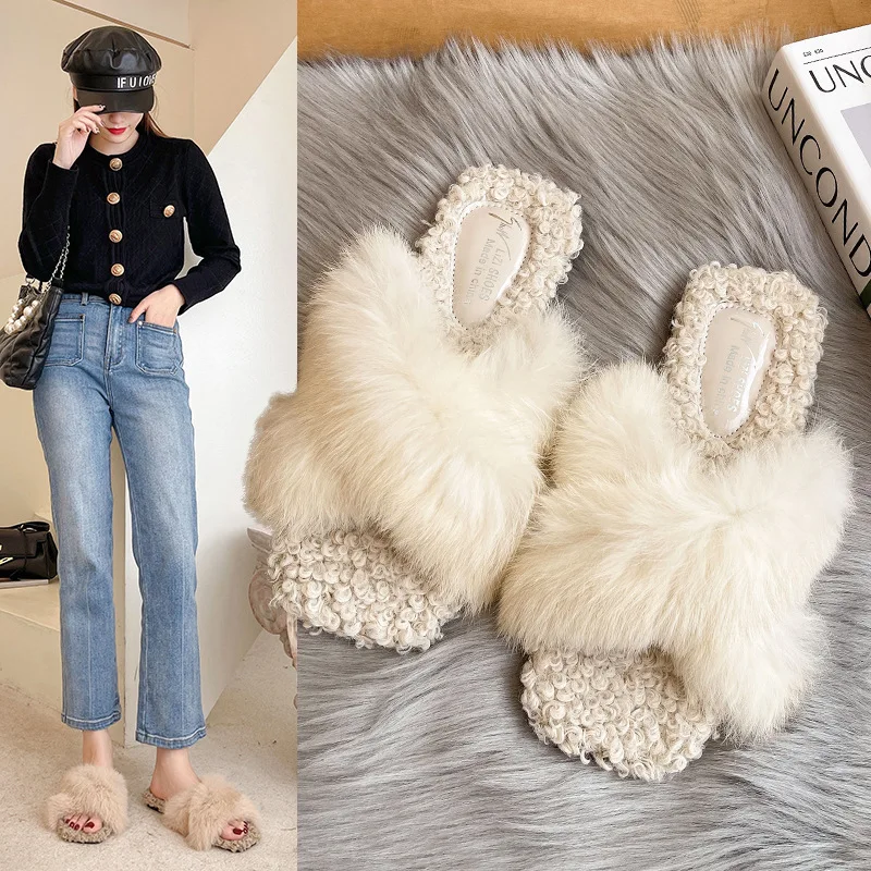 2023 Autumn and Winter Celebrity Mao Mao Slippers Women Wore Fairy Wind Rabbit Hair Cross Open Toe Hollow Flat Slippers.
2023 Autumn and Winter Celebrity Mao Mao Slippers Women Wore Fairy Wind Rabbit Hair Cross Open Toe Hollow Flat Slippers.