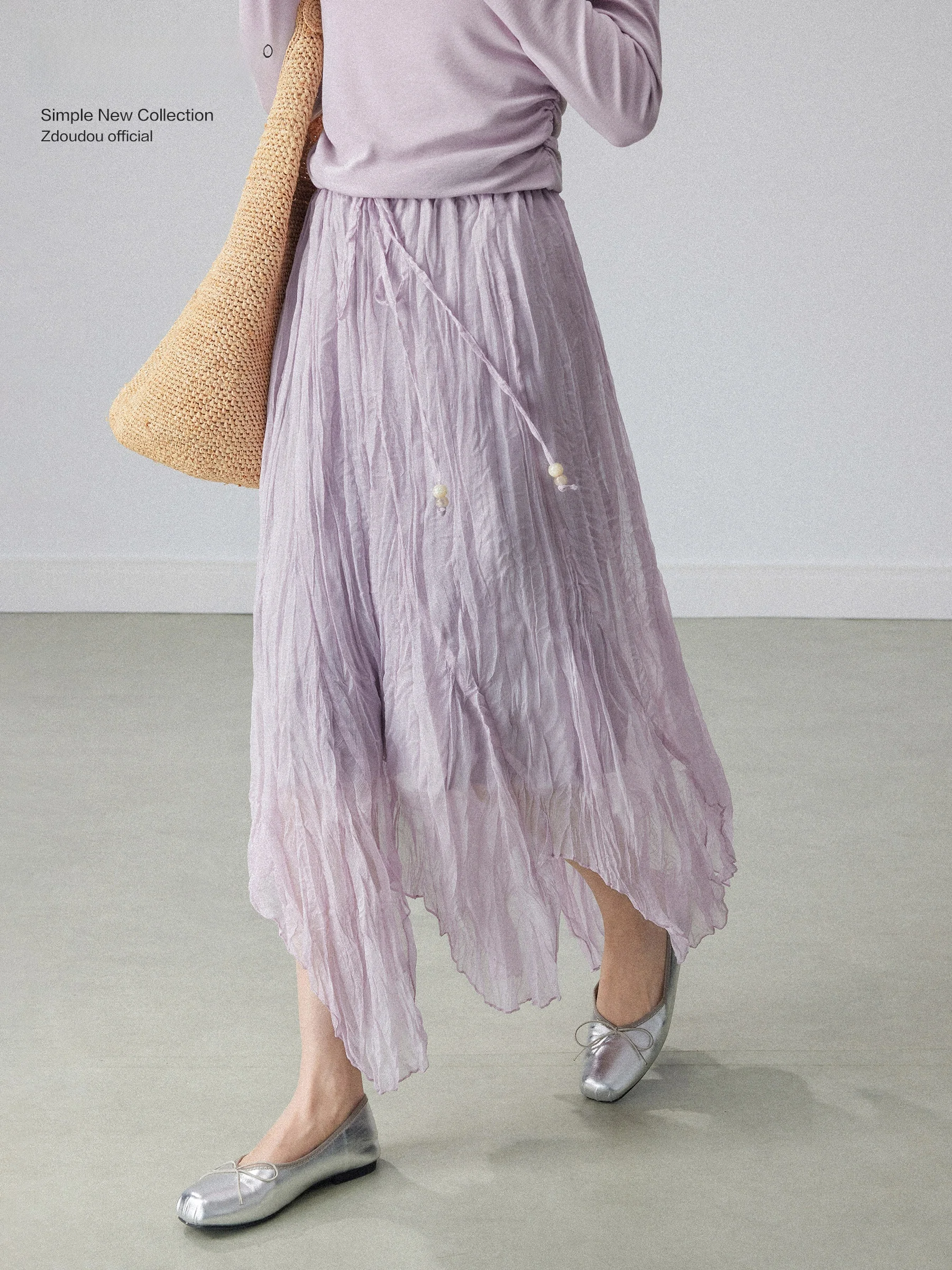 High Waist Asymmetrical Midi Skirt Women's Spring Fashion Textured Slimming Drapey A-Line Skirt Female Models Wear
High Waist Asymmetrical Midi Skirt Women's Spring Fashion Textured Slimming Drapey A-Line Skirt Female Models Wear