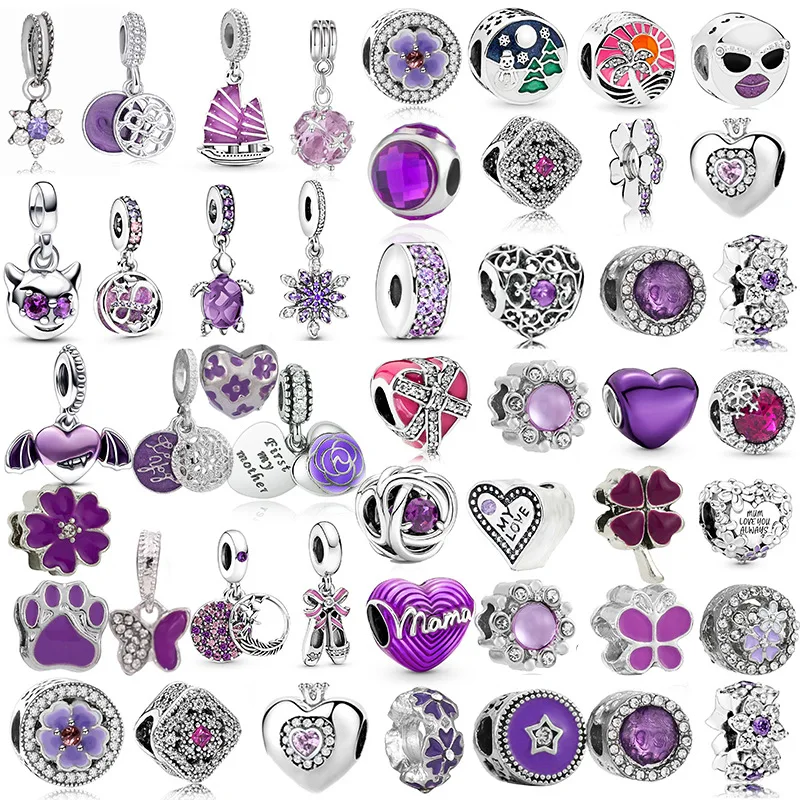 Pink Silver Plated Purple Charm Beads Bracelet Necklace For Women DIY Jewelry Accessorie Dropshipping
Pink Silver Plated Purple Charm Beads Bracelet Necklace For Women DIY Jewelry Accessorie Dropshipping 