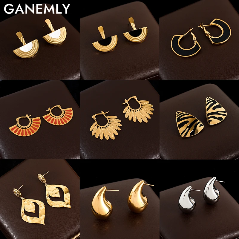 GANEMLY 316L Stainless Steel Teardrop Tiger Stripe Geometric Earrings For Women Fashion New Ear Jewelry Party Lady Gift Bijoux
GANEMLY 316L Stainless Steel Teardrop Tiger Stripe Geometric Earrings For Women Fashion New Ear Jewelry Party Lady Gift Bijoux