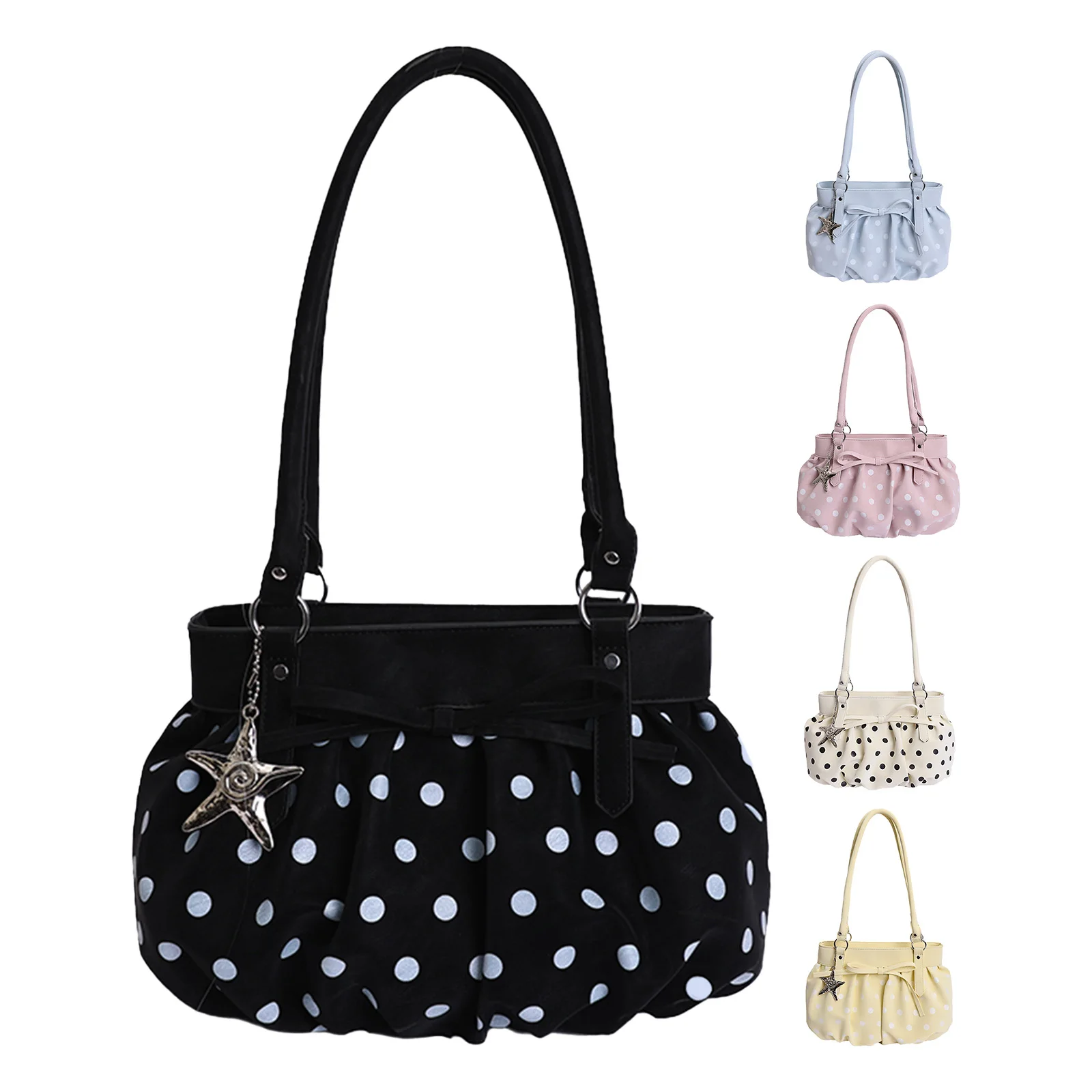 PU Leather Women Stylish Dot Design Handbag Polka Dot Tote Bag Pleatded Tote Handbag Travel Work Shopping Handbags
PU Leather Women Stylish Dot Design Handbag Polka Dot Tote Bag Pleatded Tote Handbag Travel Work Shopping Handbags