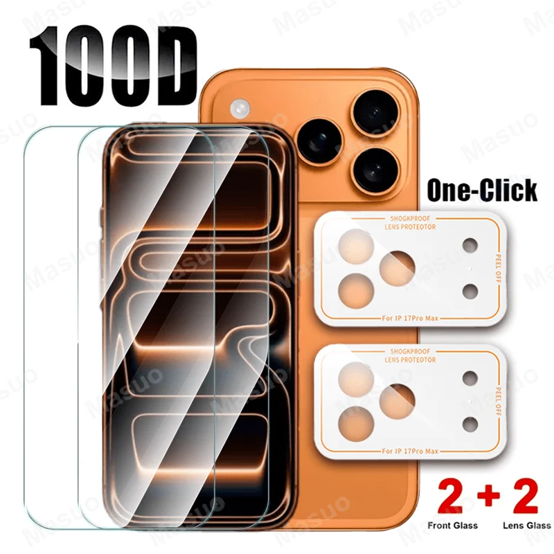 2+2pack for iPhone17 Pro Max/17Pro Tempered Glass - Nano Oleophobic Layer, Anti-Glare High Clarity, Camera Protection Cover
2+2pack for iPhone17 Pro Max/17Pro Tempered Glass - Nano Oleophobic Layer, Anti-Glare High Clarity, Camera Protection Cover