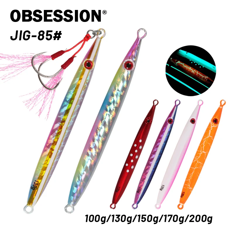 OBSESSION 100g130g 150g 170g 200g Casting Jigging Lure Speed Falling Sinking Vertical Jigs Luminous Hard Metal Fishing Bait Hook
OBSESSION 100g130g 150g 170g 200g Casting Jigging Lure Speed Falling Sinking Vertical Jigs Luminous Hard Metal Fishing Bait Hook