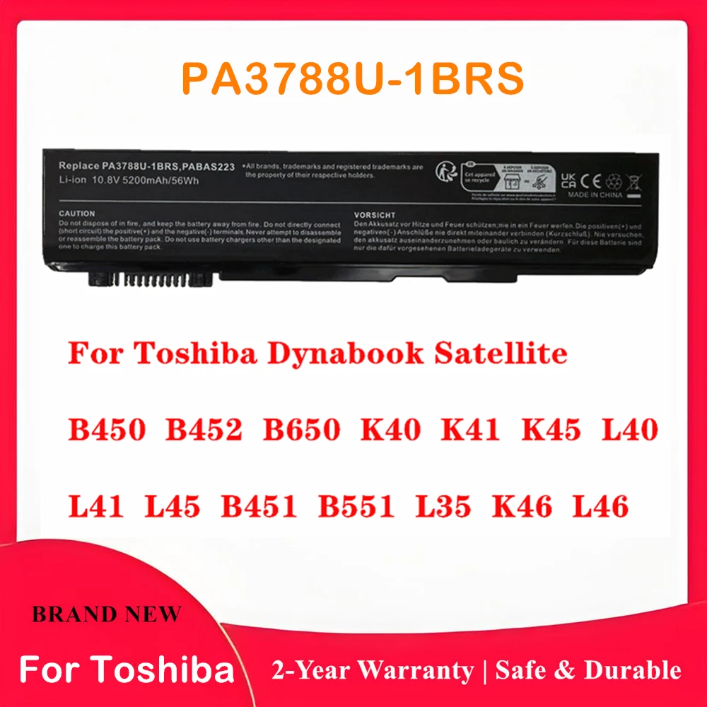 Laptop Battery For Toshiba Dynabook Satellite B450 B452 B650 K40 K41 K45 L40 L41 L45 B451 B551 L35 K46 L46 PA3788U-1BRS
Laptop Battery For Toshiba Dynabook Satellite B450 B452 B650 K40 K41 K45 L40 L41 L45 B451 B551 L35 K46 L46 PA3788U-1BRS