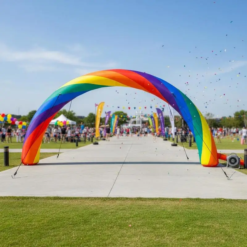Pneumatic Arc Structure 26ftx10ft (8x4m) For Ceremonies Festivals Exhibitions, 350W Blower Included Event Signage Polyester Fabric Colorful Appearance
Pneumatic Arc Structure 26ftx10ft (8x4m) For Ceremonies Festivals Exhibitions, 350W Blower Included Event Signage Polyester Fabric Colorful Appearance