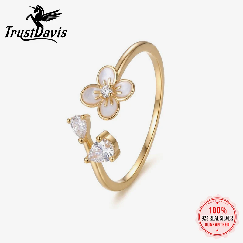 Trustdavis Real 925 Silver Fashion and Luxury Flower Teardrop Zircon Ring for Women Anniversary Jewelry Gift DS4889
Trustdavis Real 925 Silver Fashion and Luxury Flower Teardrop Zircon Ring for Women Anniversary Jewelry Gift DS4889