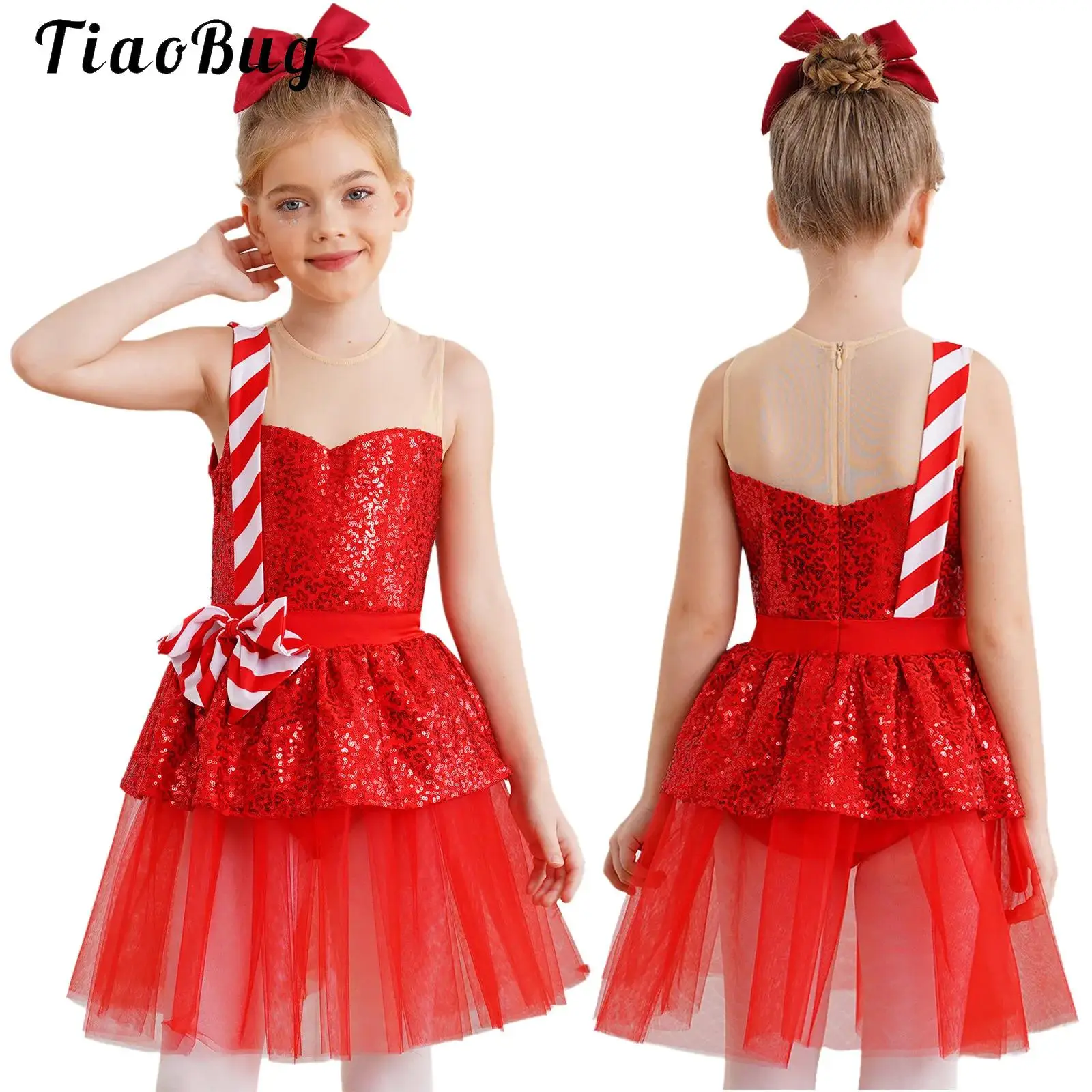 Teen Girls Candy Cane Mrs Santa Claus Costume Shiny Sequins Christmas Mesh Tutu Ballet Dance Figure Ice Skating Leotard Dress
Teen Girls Candy Cane Mrs Santa Claus Costume Shiny Sequins Christmas Mesh Tutu Ballet Dance Figure Ice Skating Leotard Dress