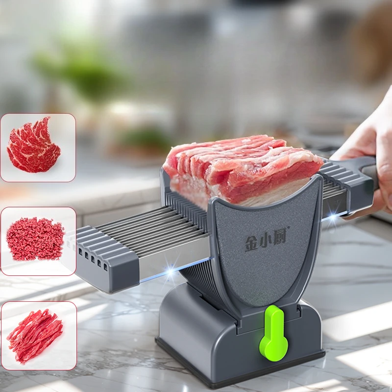 Adjustable thickness Fresh meat slicer Home multifunctional shredded meat/diced meat/minced meat kitchen tool manual meat slicer
Adjustable thickness Fresh meat slicer Home multifunctional shredded meat/diced meat/minced meat kitchen tool manual meat slicer