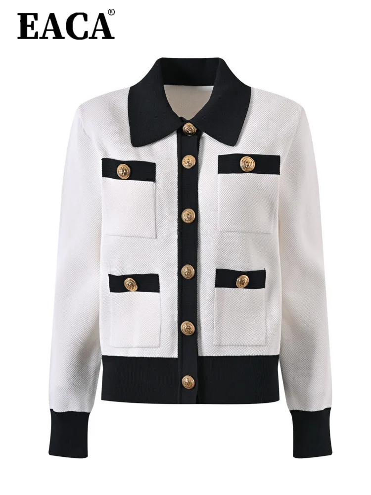 2023 autumn new style contrasting color temperament socialite metal buckle lapel long sleeved commuting versatile knitted
2023 autumn new style contrasting color temperament socialite metal buckle lapel long sleeved commuting versatile knitted
