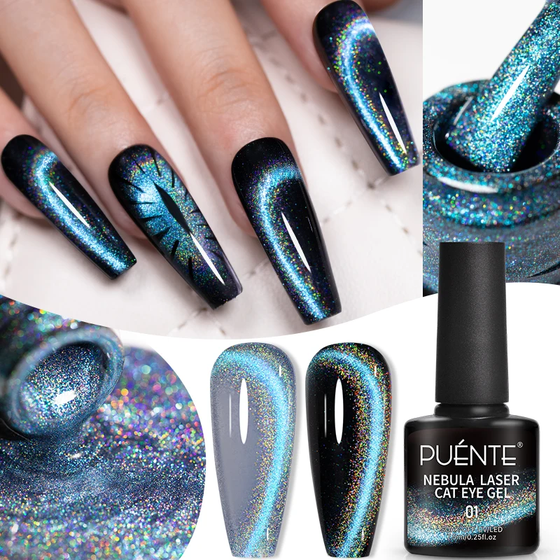 PUENTE 7.5ML Blue Laser Cat Magnetic Gel Nail Polish Sparkling Holographic Rainbow Cat Eye Gel Soak Off UV/LED Nail Art Varnish
PUENTE 7.5ML Blue Laser Cat Magnetic Gel Nail Polish Sparkling Holographic Rainbow Cat Eye Gel Soak Off UV/LED Nail Art Varnish