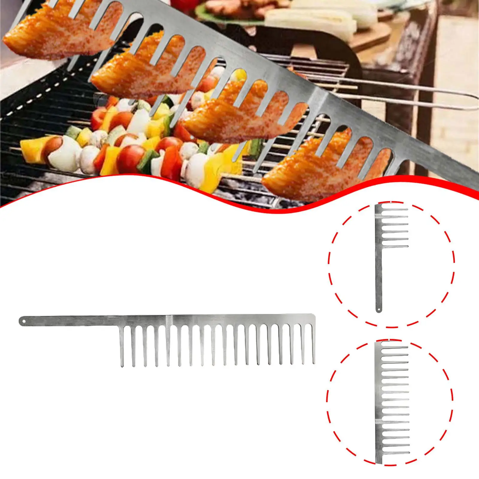Comb Grill Skewer Kebab with Handle Metal Kabob Skewers Sticks Barbecue Skewers for Chicken Vegetable BBQ Meat Grilling
Comb Grill Skewer Kebab with Handle Metal Kabob Skewers Sticks Barbecue Skewers for Chicken Vegetable BBQ Meat Grilling