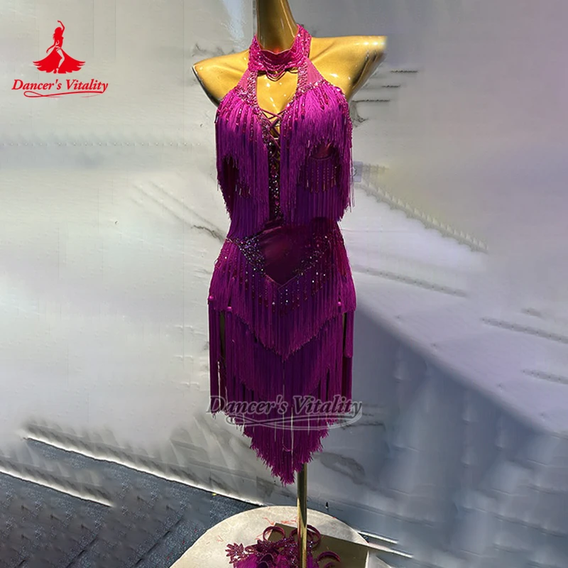 Chacha Sleeveless Back Crossover Strap Tassels Dresses Adult Latin Dance Perform Hight-neck Clothing Customize Dancer's Vitality
Chacha Sleeveless Back Crossover Strap Tassels Dresses Adult Latin Dance Perform Hight-neck Clothing Customize Dancer's Vitality