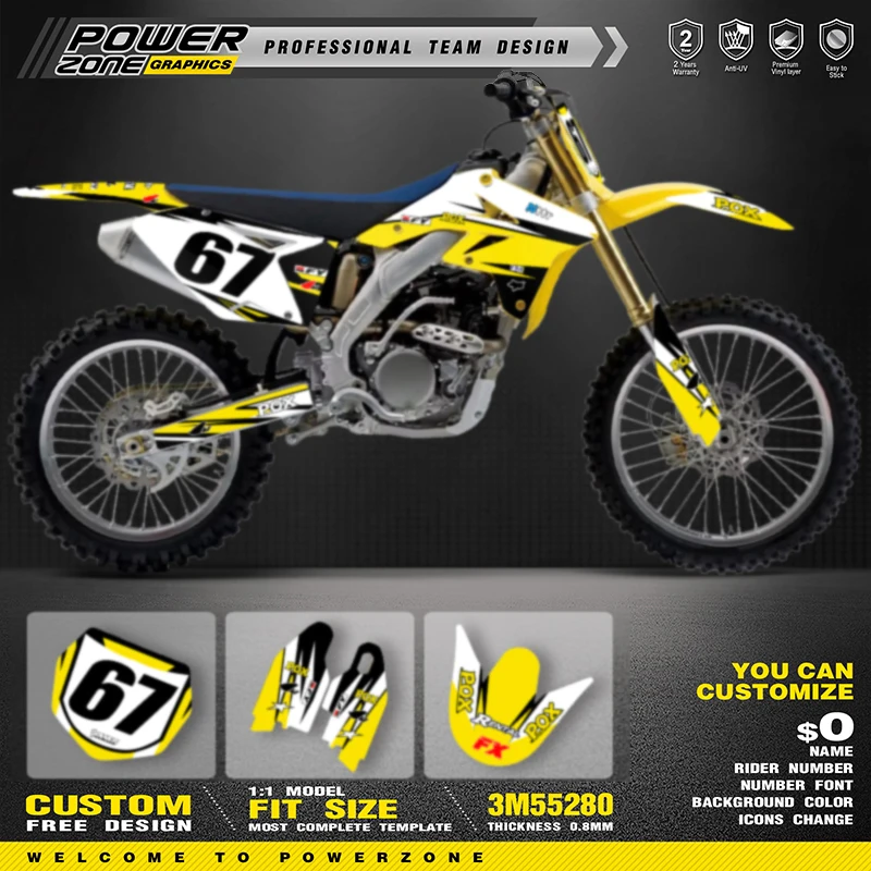 Наклейки POWERZONE Custom для внедорожных мотоциклов 3 м для SUZUKI RMZ 250 2007-2009, индивидуальный комплект защиты графического номера 03
Наклейки POWERZONE Custom для внедорожных мотоциклов 3 м для SUZUKI RMZ 250 2007-2009, индивидуальный комплект защиты графического номера 03