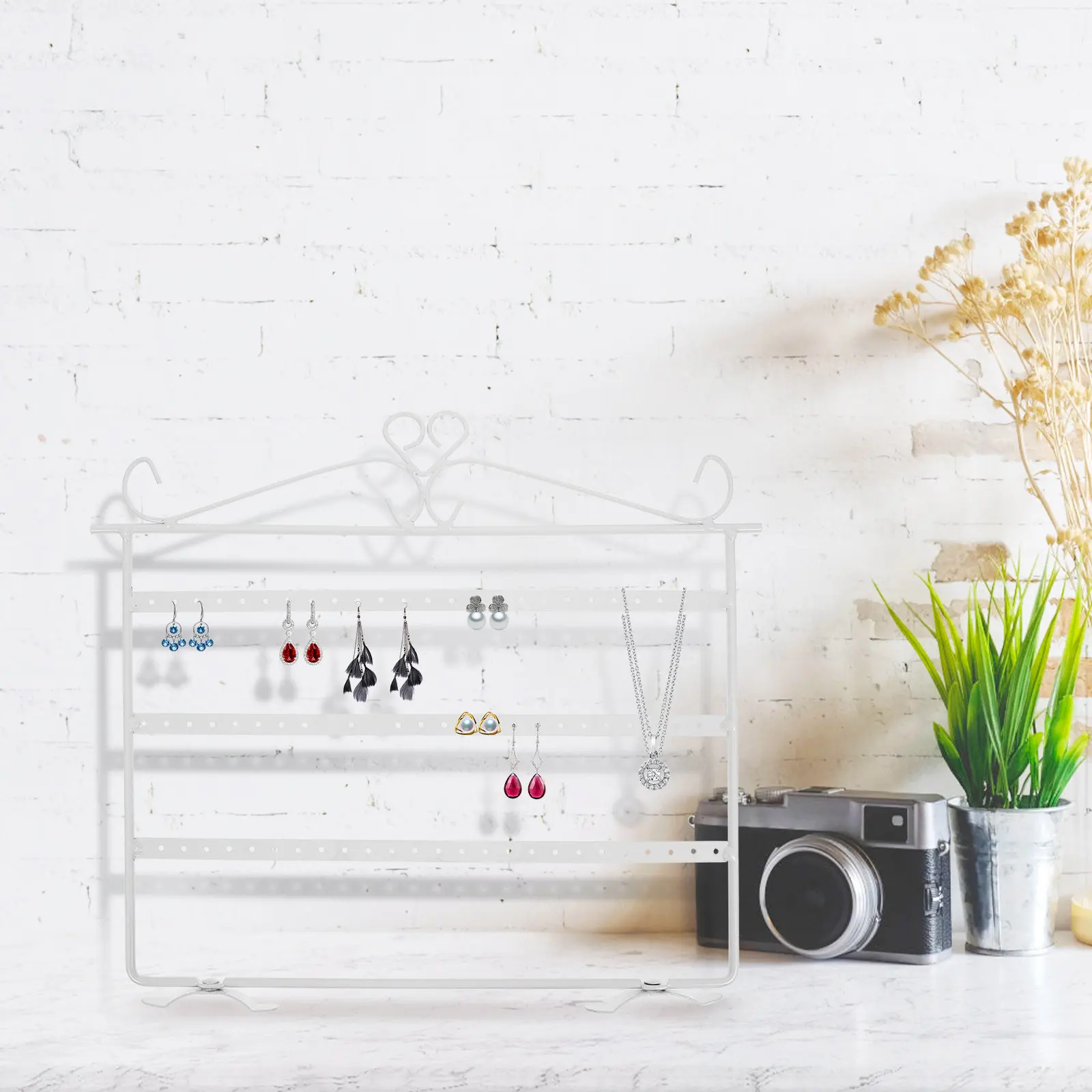 Jewelry Display Rack Delicate Earring Stand Desktop Hanging Rack for Earrings Necklaces Bracelets Watch Storage Organizer
Jewelry Display Rack Delicate Earring Stand Desktop Hanging Rack for Earrings Necklaces Bracelets Watch Storage Organizer