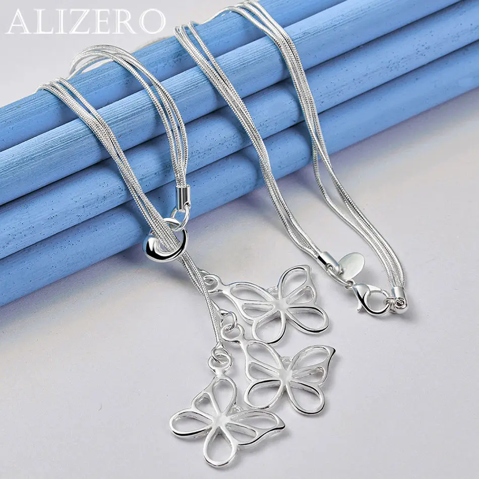 ALIZERO 925 Sterling Silver Necklace Three Butterflys Pendant Necklace For Women Jewelry Fashion Party and Daily Wear
ALIZERO 925 Sterling Silver Necklace Three Butterflys Pendant Necklace For Women Jewelry Fashion Party and Daily Wear