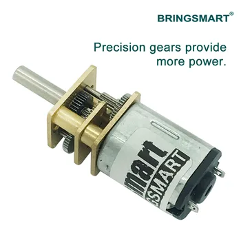 Bringsmart-Motor de engranaje de 3V, 6V, 12V, 15-1500RPM, N20, CC, Control inverso, bajo nivel de ruido, equipo electrónico de bricolaje, juguetes, Mini máquina