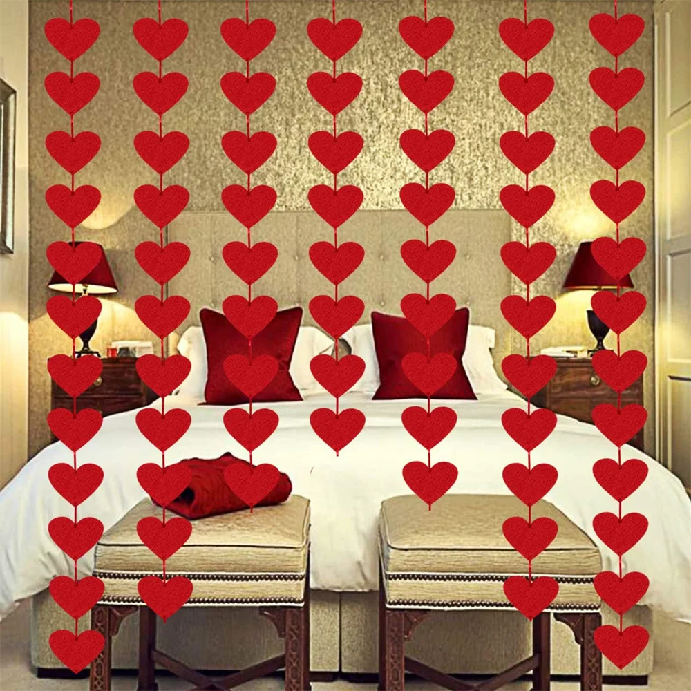 3M Red Hearts Felt Garland Valentines Day Red Heart Hanging String Garland Home Valentine Wedding Birthday Party Decorations
3M Red Hearts Felt Garland Valentines Day Red Heart Hanging String Garland Home Valentine Wedding Birthday Party Decorations