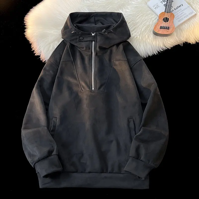 Autumn and Spring New Fashion Solid Color American Vintage Deer Skin Fleece Hoodie Men's Casual Loose Sports High Quality Top
Autumn and Spring New Fashion Solid Color American Vintage Deer Skin Fleece Hoodie Men's Casual Loose Sports High Quality Top