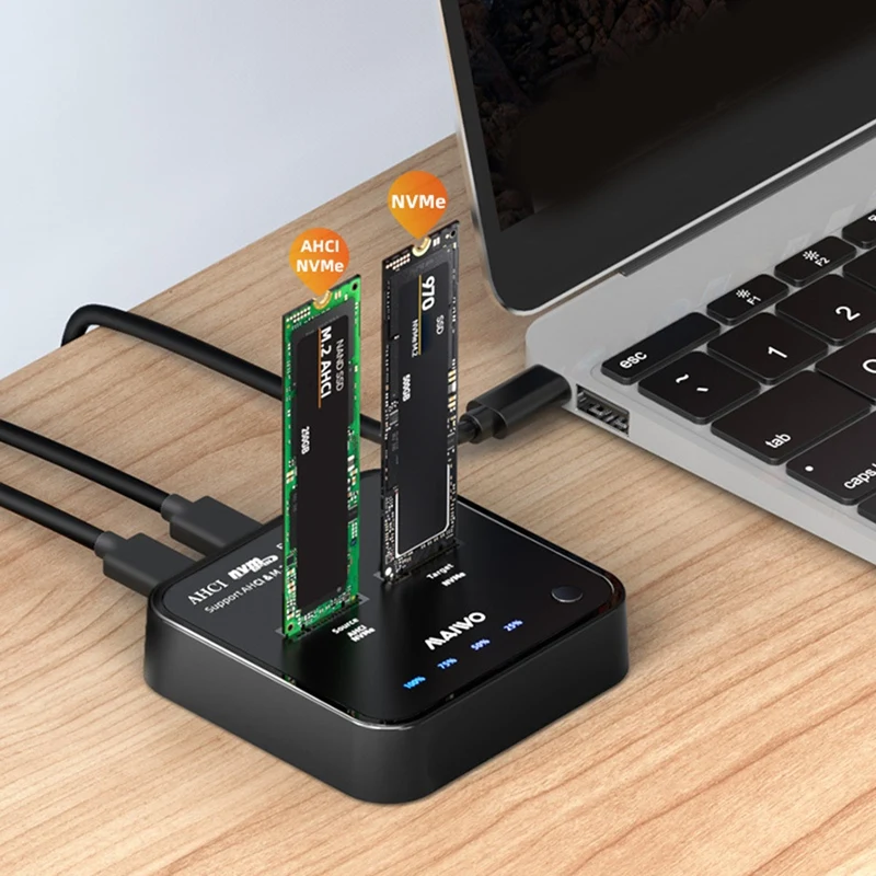 MAIWO Dual-Bay M.2 NVME SSD Enclosure USB 3.0 Type-C, 20Gbps Gen2x External Hard Disk Dock Station Withclone Function US PLUG
MAIWO Dual-Bay M.2 NVME SSD Enclosure USB 3.0 Type-C, 20Gbps Gen2x External Hard Disk Dock Station Withclone Function US PLUG