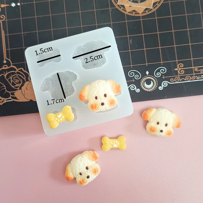 Cute Puppy and Bone Silicone Mold Air dry Clay Doll House Food toy Dog Shape Bread DIY clay molds
Cute Puppy and Bone Silicone Mold Air dry Clay Doll House Food toy Dog Shape Bread DIY clay molds