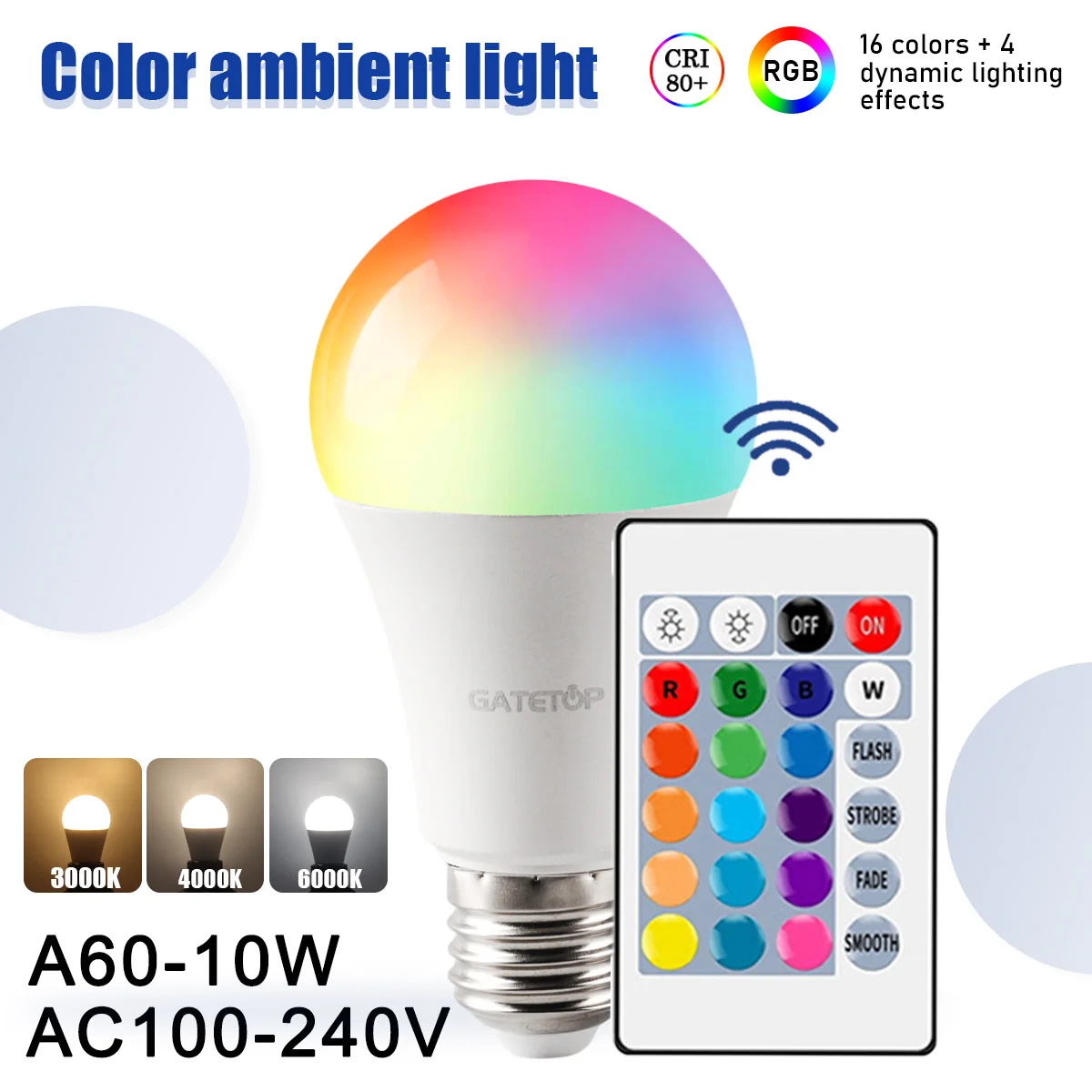 2pcs RGB Bulb LED Multicolor light E27 B22 Base 16 Colors 220V 110V Smart lighting Dimmable 24 Key Remote Control Lamp
2pcs RGB Bulb LED Multicolor light E27 B22 Base 16 Colors 220V 110V Smart lighting Dimmable 24 Key Remote Control Lamp