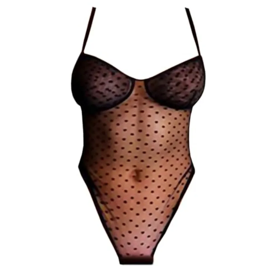 Sheer Sexy Lingerie For Women, Mesh Polka Dots Babydoll V Neck Teddy Nightgowns, Black, Onesize 2-8
Sheer Sexy Lingerie For Women, Mesh Polka Dots Babydoll V Neck Teddy Nightgowns, Black, Onesize 2-8