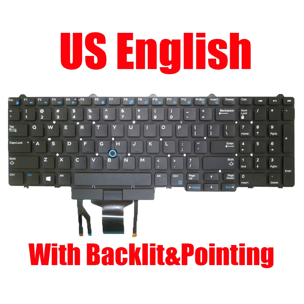 US English Laptop Keyboard For DELL For Latitude 5580 5590 5591 E5550 5550 E5570 For Precision 3510 3520 3530 7510 7520 7710 New
US English Laptop Keyboard For DELL For Latitude 5580 5590 5591 E5550 5550 E5570 For Precision 3510 3520 3530 7510 7520 7710 New