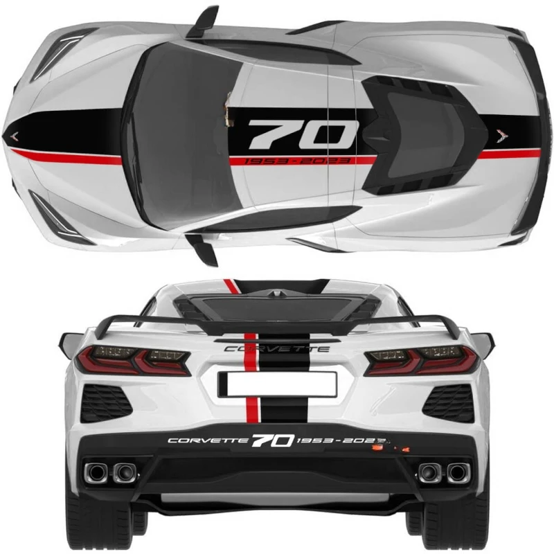 Car Vinyl Stickers 70th Anniversary Kit Stripes Exterior Decoration decals For Chevrolet Corvette convertible C8
Car Vinyl Stickers 70th Anniversary Kit Stripes Exterior Decoration decals For Chevrolet Corvette convertible C8