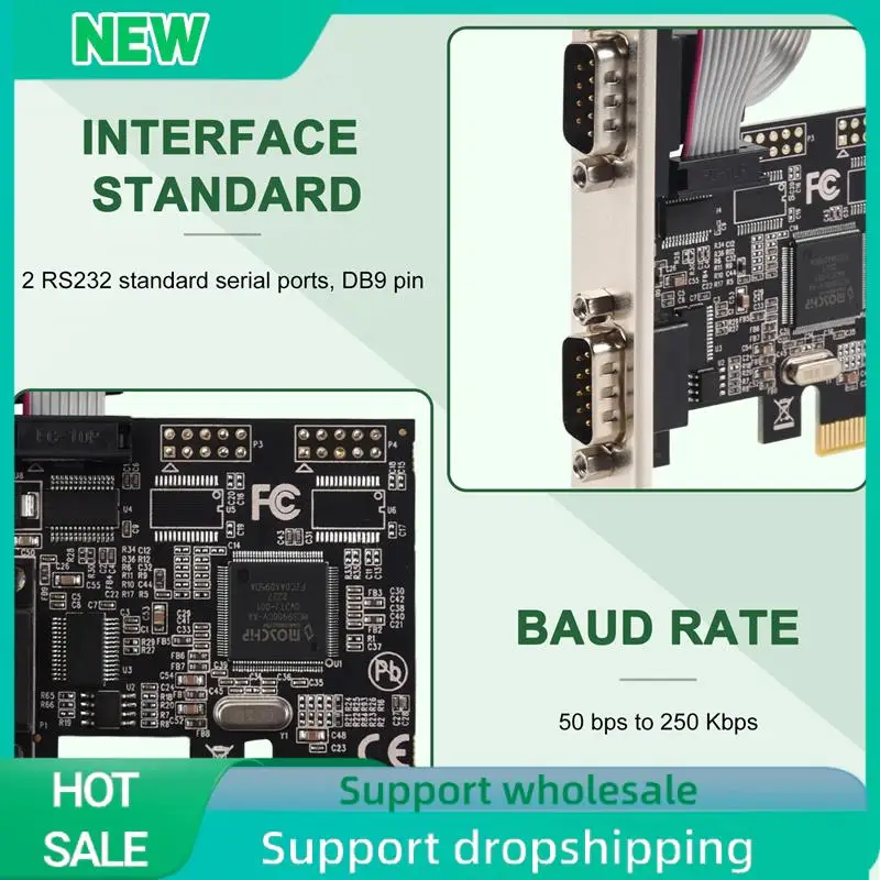 Solid Pcie To Serial Ports RS232 Interface PCI-E PCI Express Card Adapter Industrial Control Computer Expansion Card
Solid Pcie To Serial Ports RS232 Interface PCI-E PCI Express Card Adapter Industrial Control Computer Expansion Card
