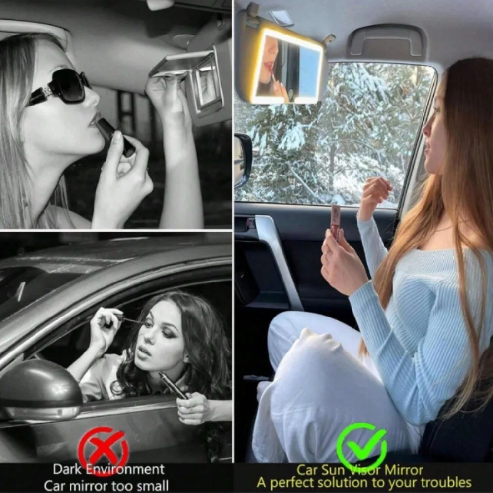 Car LED Makeup Mirror, 3‑Gear Dimmable Touchscreen Sun Visor Vanity Mirror Auto Interior Rear Mirror
Car LED Makeup Mirror, 3‑Gear Dimmable Touchscreen Sun Visor Vanity Mirror Auto Interior Rear Mirror