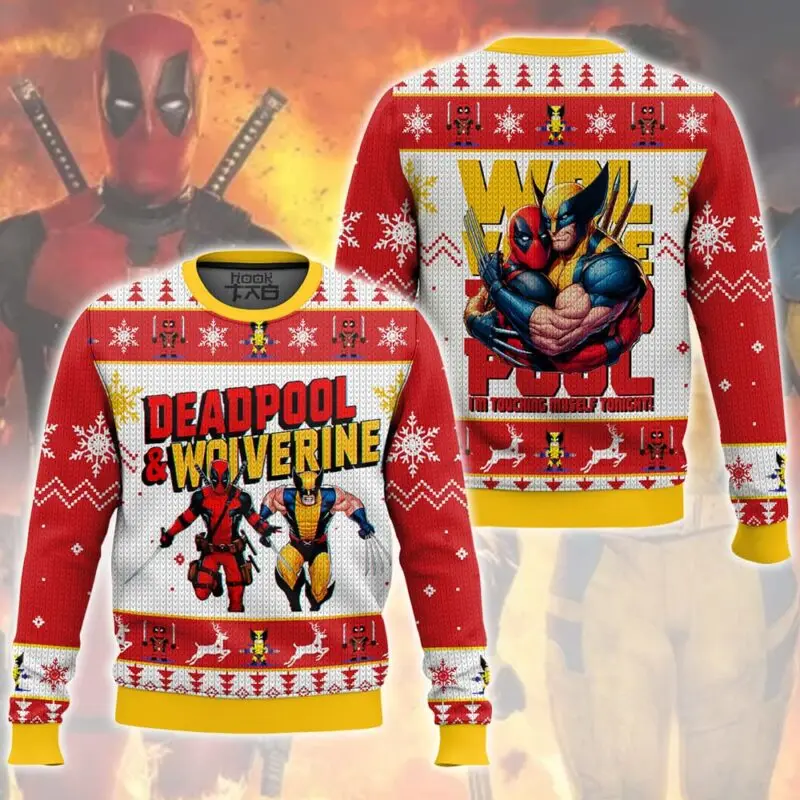Marvel Deadpool And Wolverine Embrace Christmas Ugly Sweater Design Sense Winter Sweater Christmas Gift Festival Atmosphere
Marvel Deadpool And Wolverine Embrace Christmas Ugly Sweater Design Sense Winter Sweater Christmas Gift Festival Atmosphere
