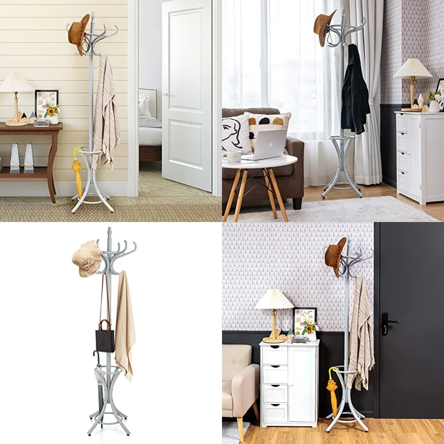 75.5" Standing Coat Rack, Wood Coat Tree with 12 Hooks, Home Hat Jacket Hanger Tree 12 with Umbrella Holder Coat Stand
75.5" Standing Coat Rack, Wood Coat Tree with 12 Hooks, Home Hat Jacket Hanger Tree 12 with Umbrella Holder Coat Stand