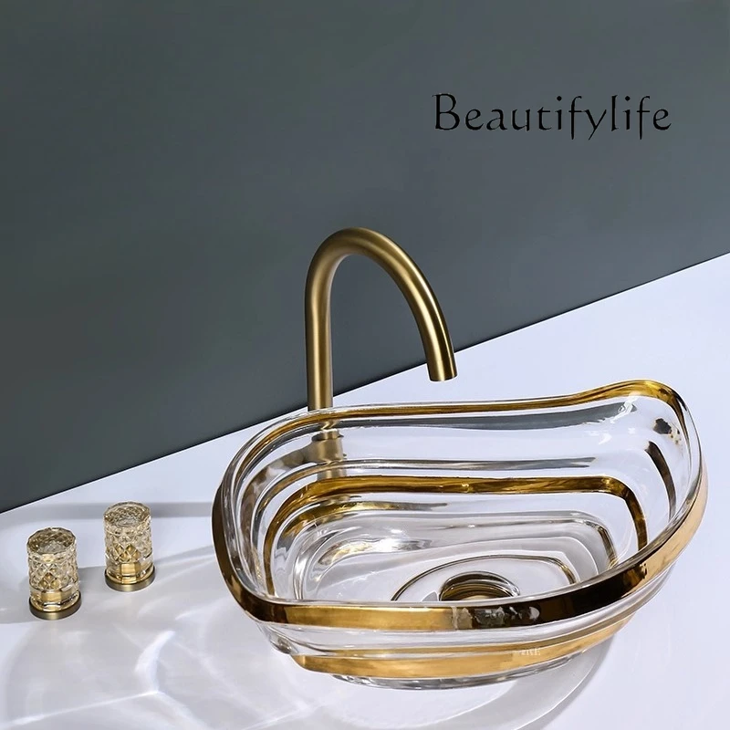 Innovative fashion simple style large size crystal table wash basin wash basin glass fashion conch series
Innovative fashion simple style large size crystal table wash basin wash basin glass fashion conch series