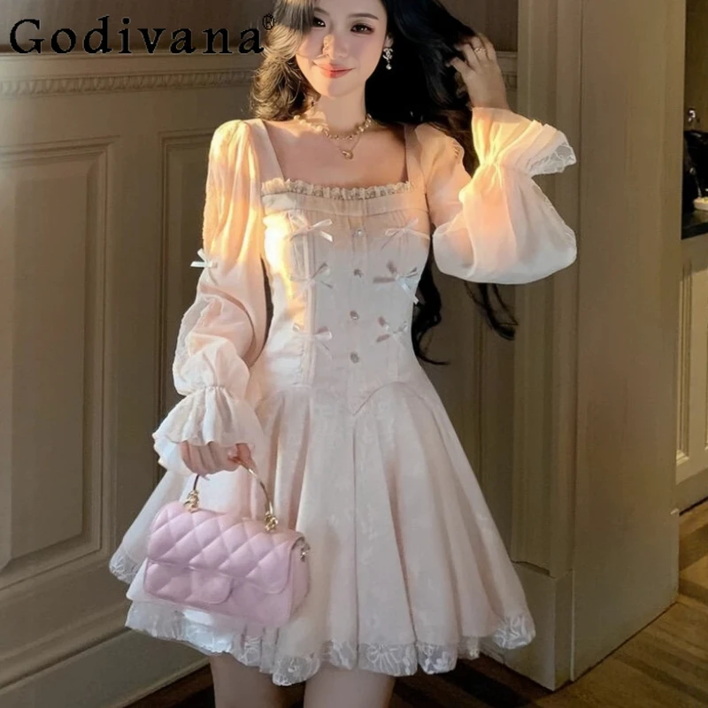Elegant Large Size French Square Neck Bow Gauze Dress Spring Summer Temperament Girl Sweet Age-reducing Princess Short Dresses
Elegant Large Size French Square Neck Bow Gauze Dress Spring Summer Temperament Girl Sweet Age-reducing Princess Short Dresses