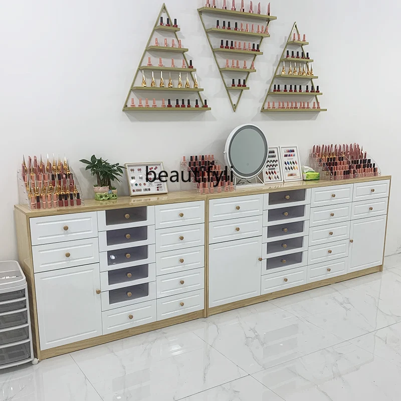 Solid Wood Nail Cabinet Nail Polish Display Floor Cabinet Shop Product Storage Nail Polish Glue Locker furniture
Solid Wood Nail Cabinet Nail Polish Display Floor Cabinet Shop Product Storage Nail Polish Glue Locker furniture