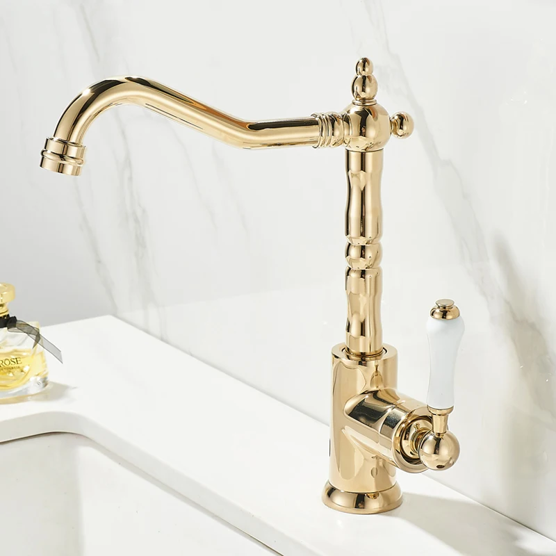 Kitchen Faucets Gold Faucets for Kitchen Antique Sink Mixer Single Lever Black Sink Mixers Tap Hot Cold Water Crane Basin Faucet
Kitchen Faucets Gold Faucets for Kitchen Antique Sink Mixer Single Lever Black Sink Mixers Tap Hot Cold Water Crane Basin Faucet