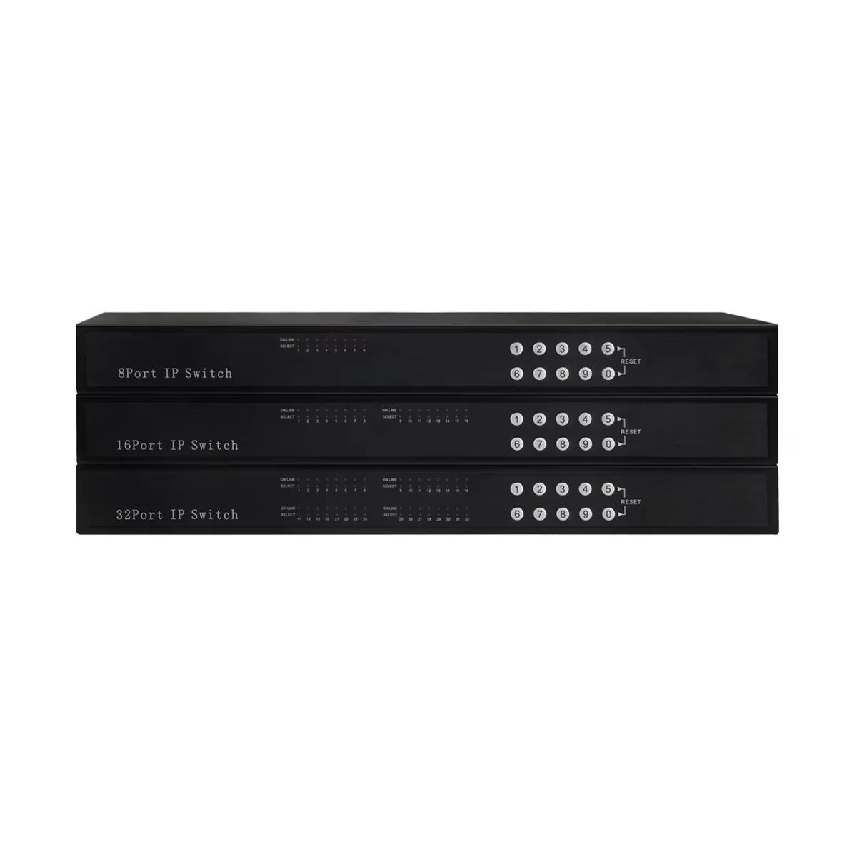 4 8 16 Ports 4K RJ45 Ethernet FHD 1U Rackmount Support Cascade Over IP 8 Ports KVM Switch