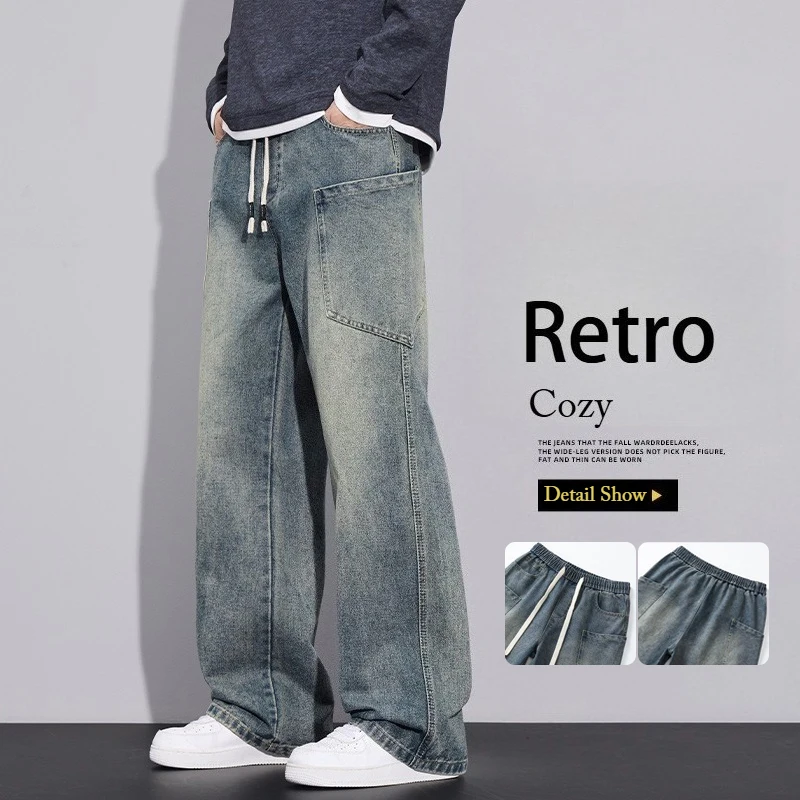 Джинсы в стиле ретро с большими карманами, широкие прямые свободные брюки, удобные мягкие уютные мужские брюки высокого качества, универсальная модная одежда
Джинсы в стиле ретро с большими карманами, широкие прямые свободные брюки, удобные мягкие уютные мужские брюки высокого качества, универсальная модная одежда