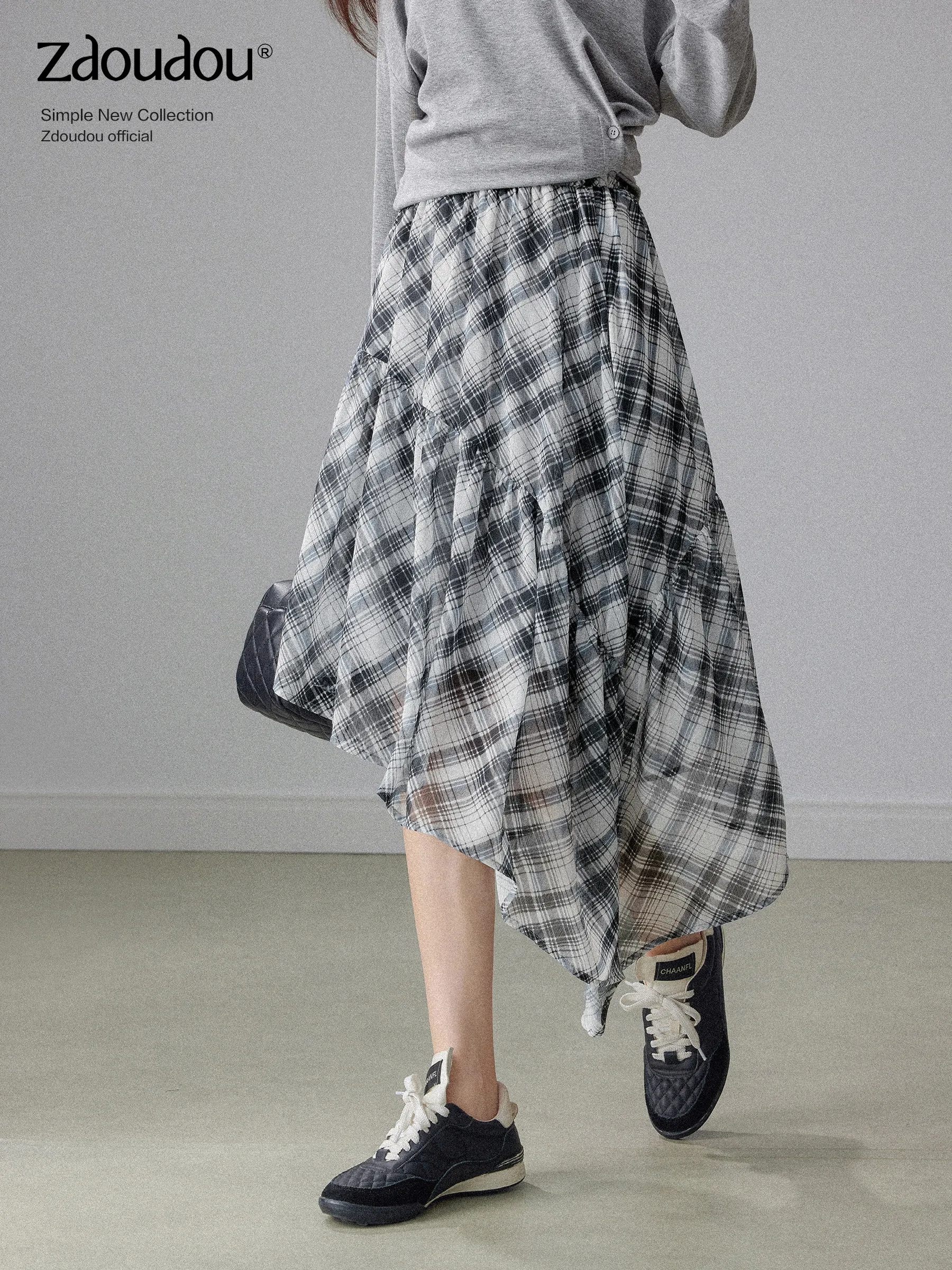 Blue Asymmetrical Plaid Chiffon Skirt with Elastic Waist A-Line Midi Skirt Spring 2026 New Arrival Elegant Women's Skirt
Blue Asymmetrical Plaid Chiffon Skirt with Elastic Waist A-Line Midi Skirt Spring 2026 New Arrival Elegant Women's Skirt