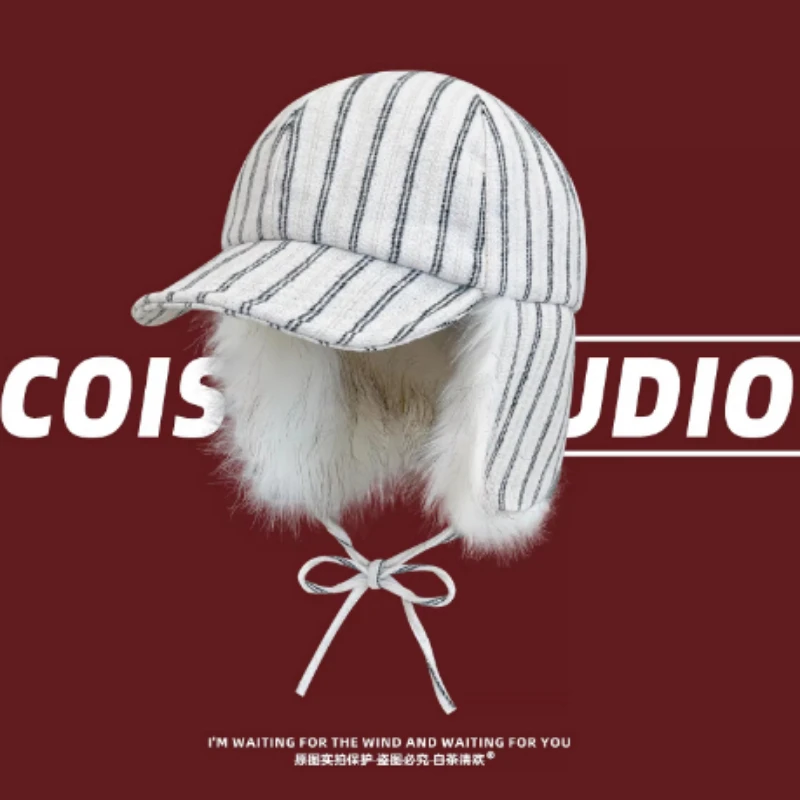Japanese Striped Soft-brimmed Baseball Caps Autumn and Winter Outdoor Travel Warmth Ear Protection Plush Lace-up Bomber Men Hat
Japanese Striped Soft-brimmed Baseball Caps Autumn and Winter Outdoor Travel Warmth Ear Protection Plush Lace-up Bomber Men Hat